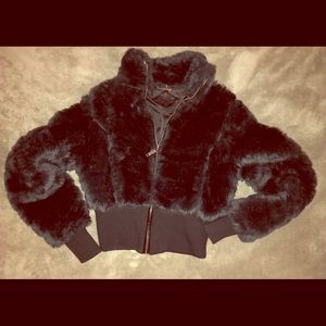 Black fur coat